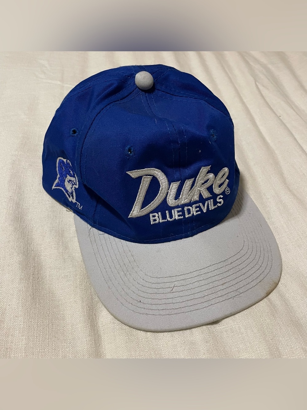 Vintage Duke Blue Devils Sports Specialties Double Line Script Snapback Hat Cap